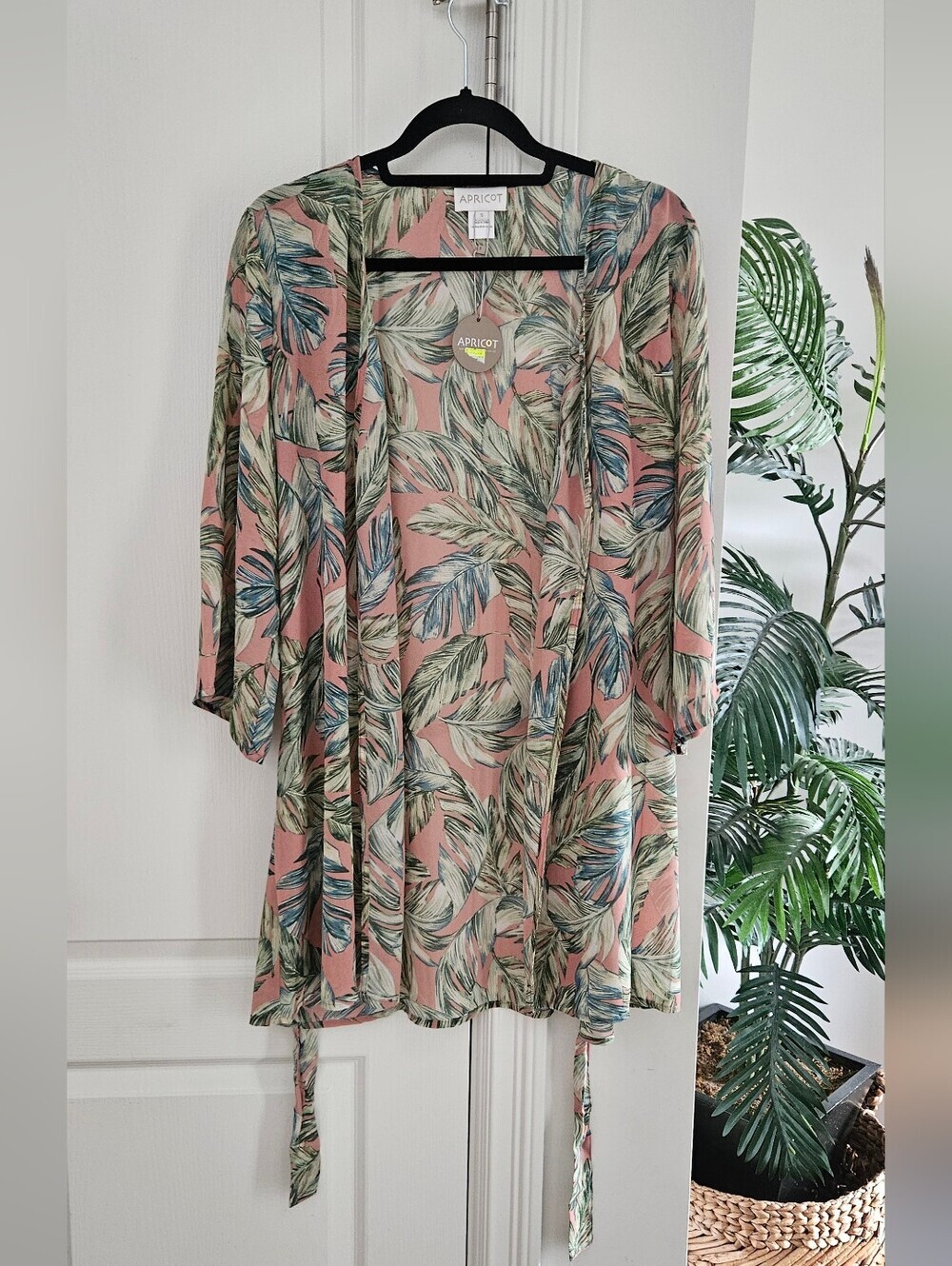 APRICOT Dusty Pink Tropical Leaf Cover-Up